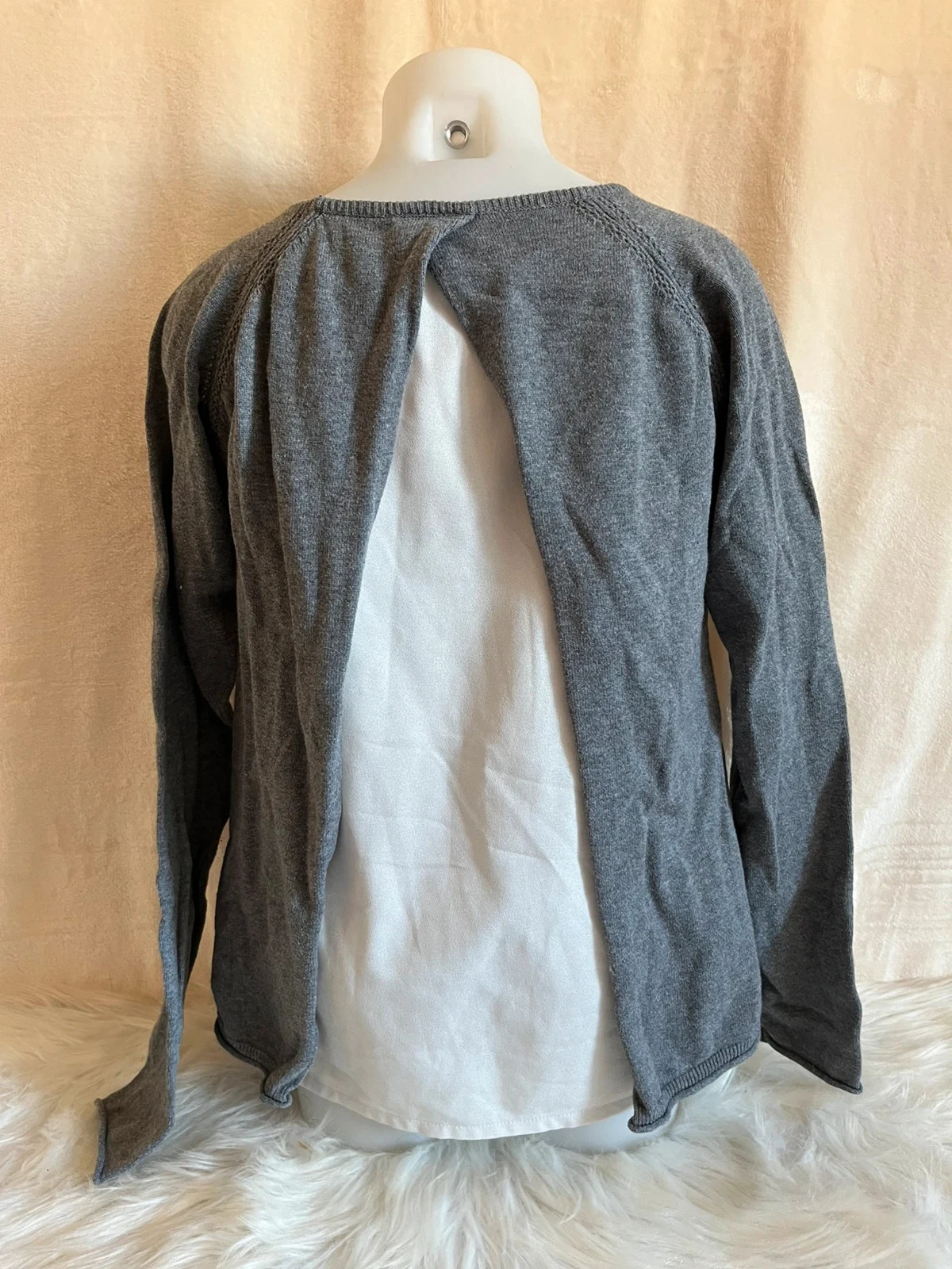 Gray 'Mademoiselle' open-back sweater for girls 11/12 years – photo 3